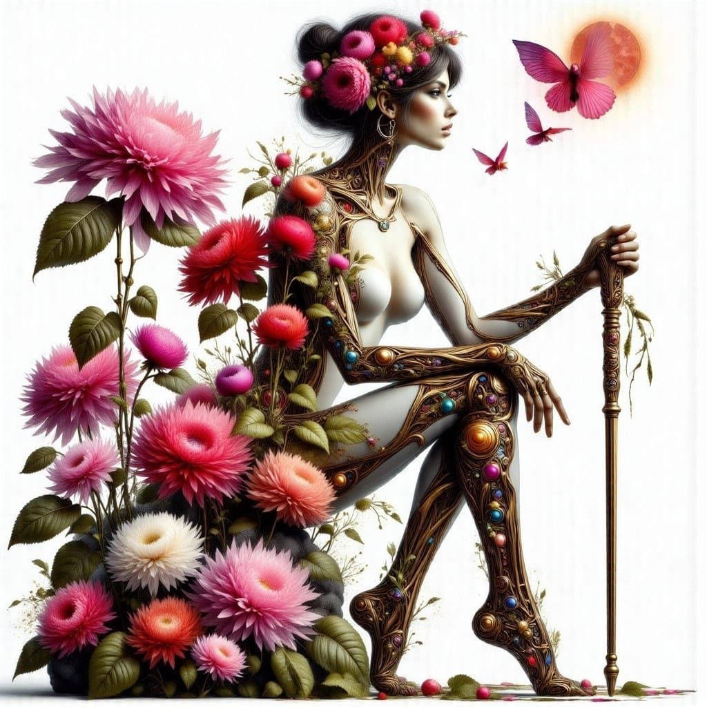 Biomechanical Floral Prince with Cane and Leg Braces