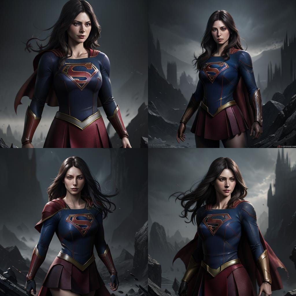 Dark-Haired Supergirl in Detailed Fantasy Art