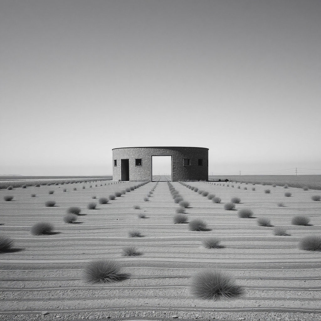 Cyberpunk Existentialist Explores Futuristic Cityscape