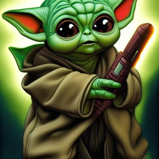 Baby Yoda Comic Book Art