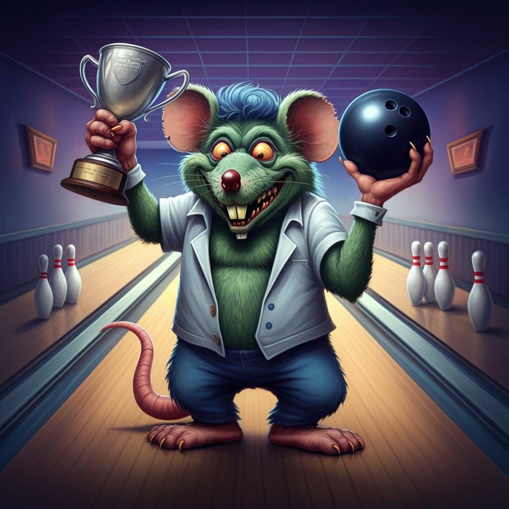 Ratfink Celebrates in a Retro Bowling Alley