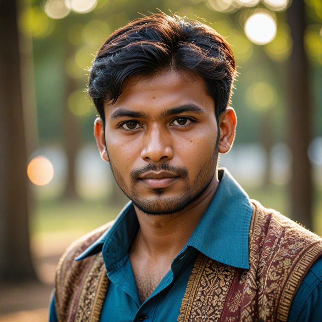 Handsome Man from Bangladesh Portrait, Bokeh
