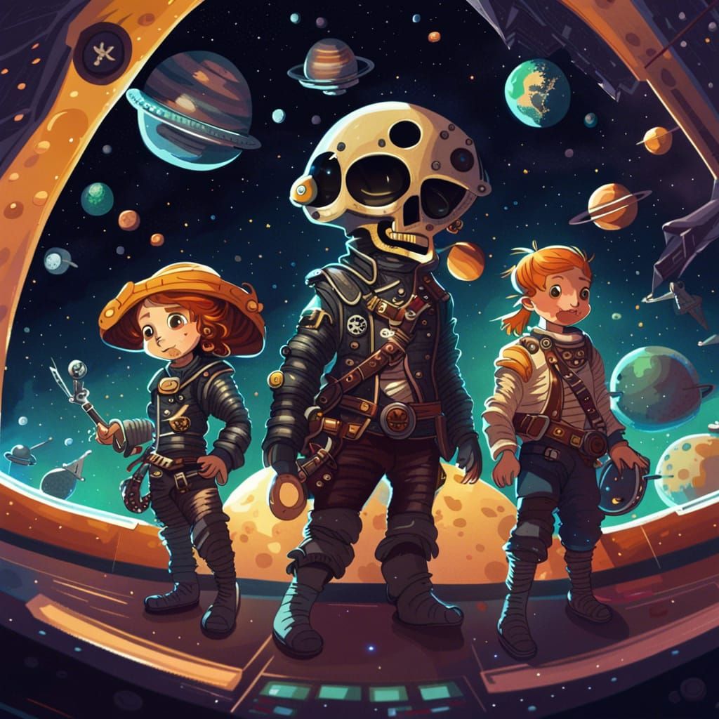 Space Pirates Boarding Spaceship in Deep Space