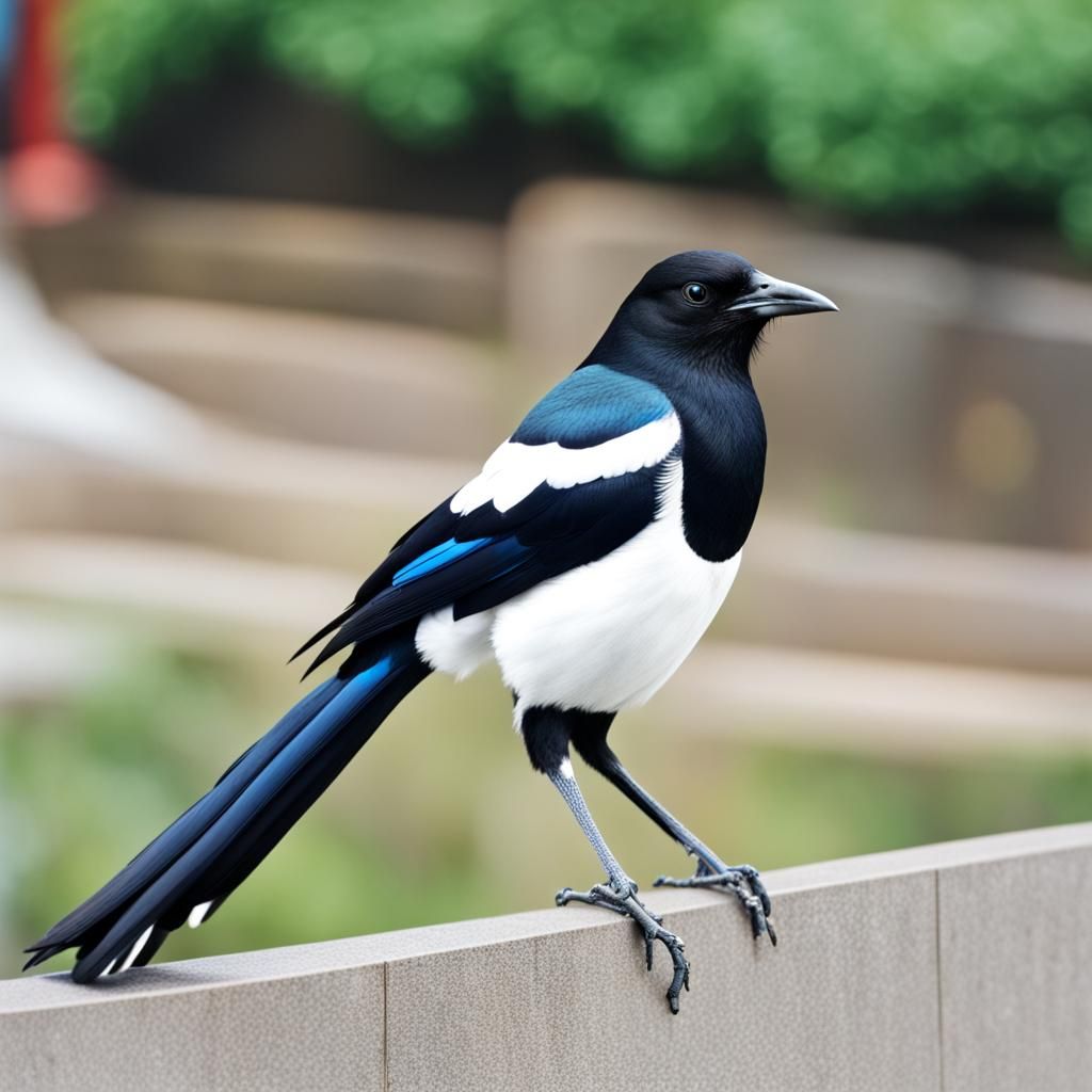 Magpie in Seoul City, South Korea