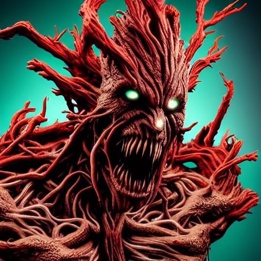 Grotesque Character Mashup Portrait in Biopunk Style