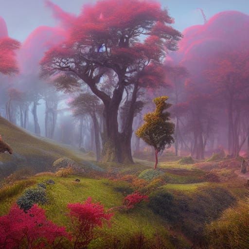 Dreamlike Ukraine Landscape in Exquisite Matte Painting Styl...