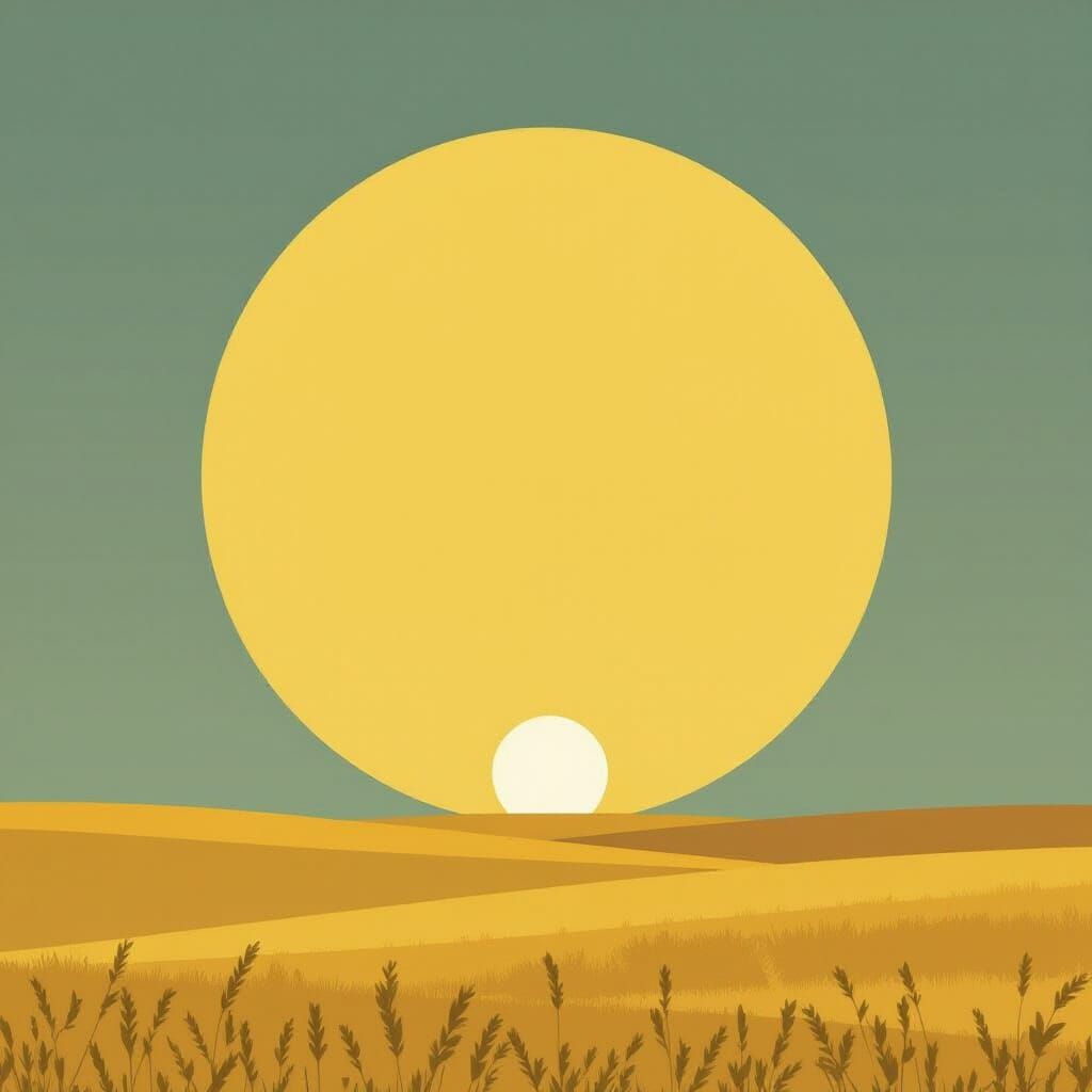Golden Quiet: Minimalist Yellow Circle Composition
