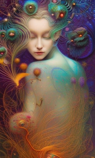 Cosmic Hologram in Mycelium Network: A Surreal Vision