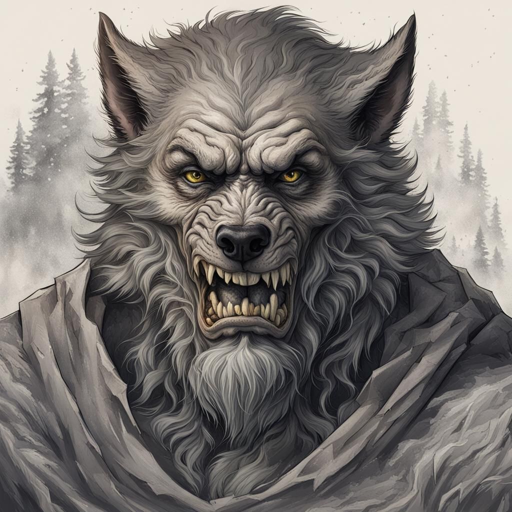 Werewolf Portrait: Transformation to Human