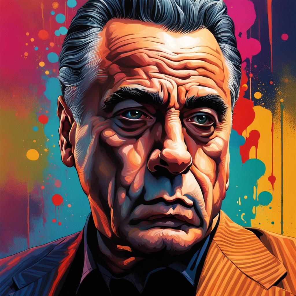 Hyperrealistic Portrait of John Gotti in Splash Art Style