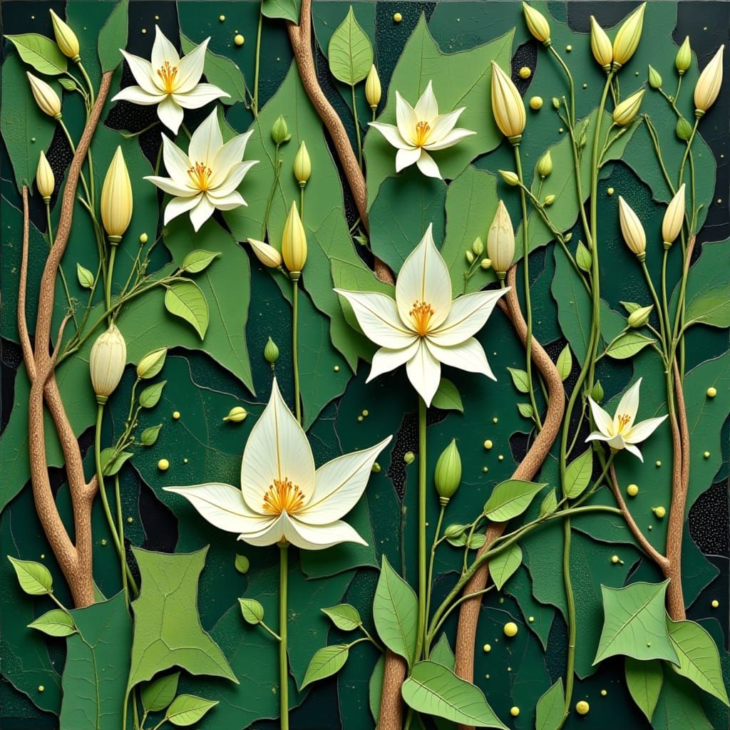 Fractal Lily Jungle Collage