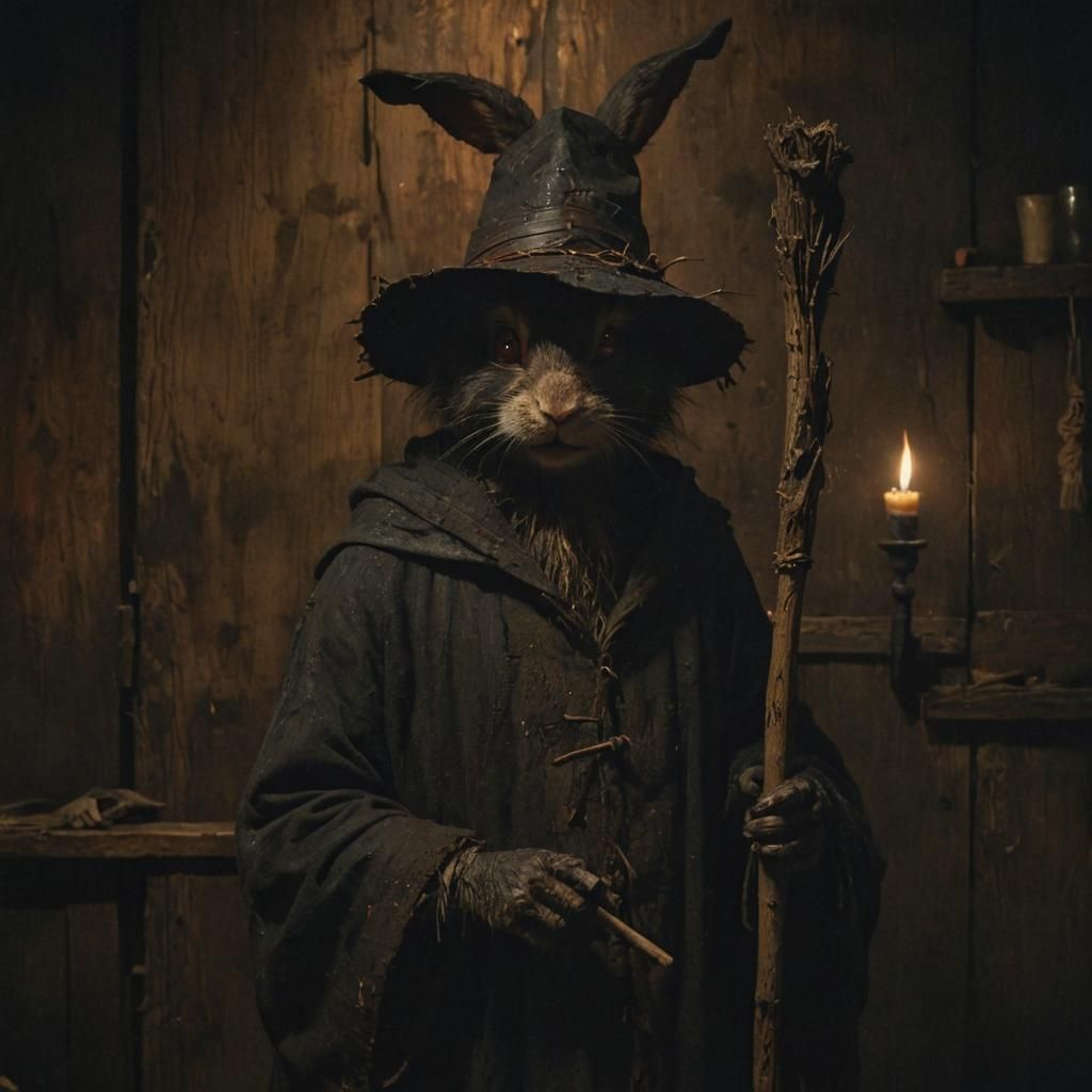 Darkest Rabbit as Gandalf: Expressionist Tavern Scene