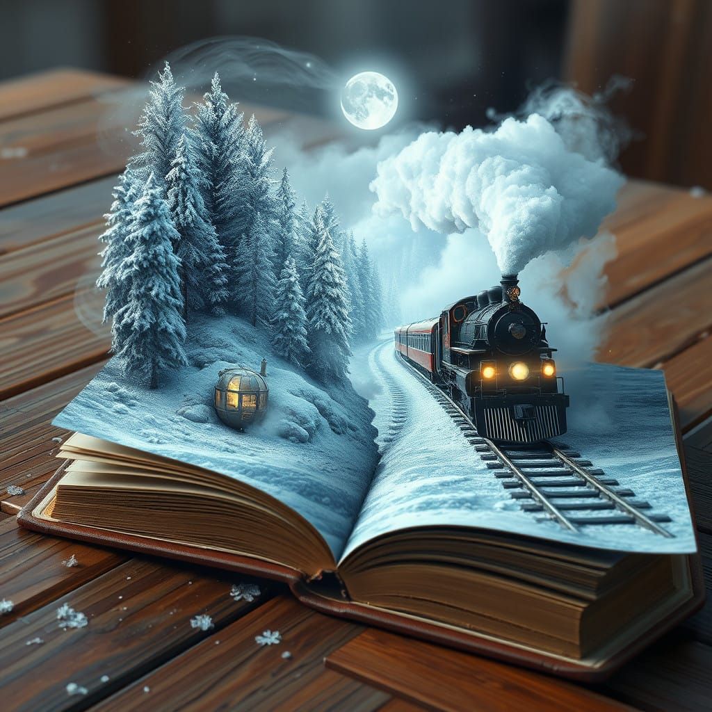 Futuristic Winter Wonderland Emerges from Golden Book