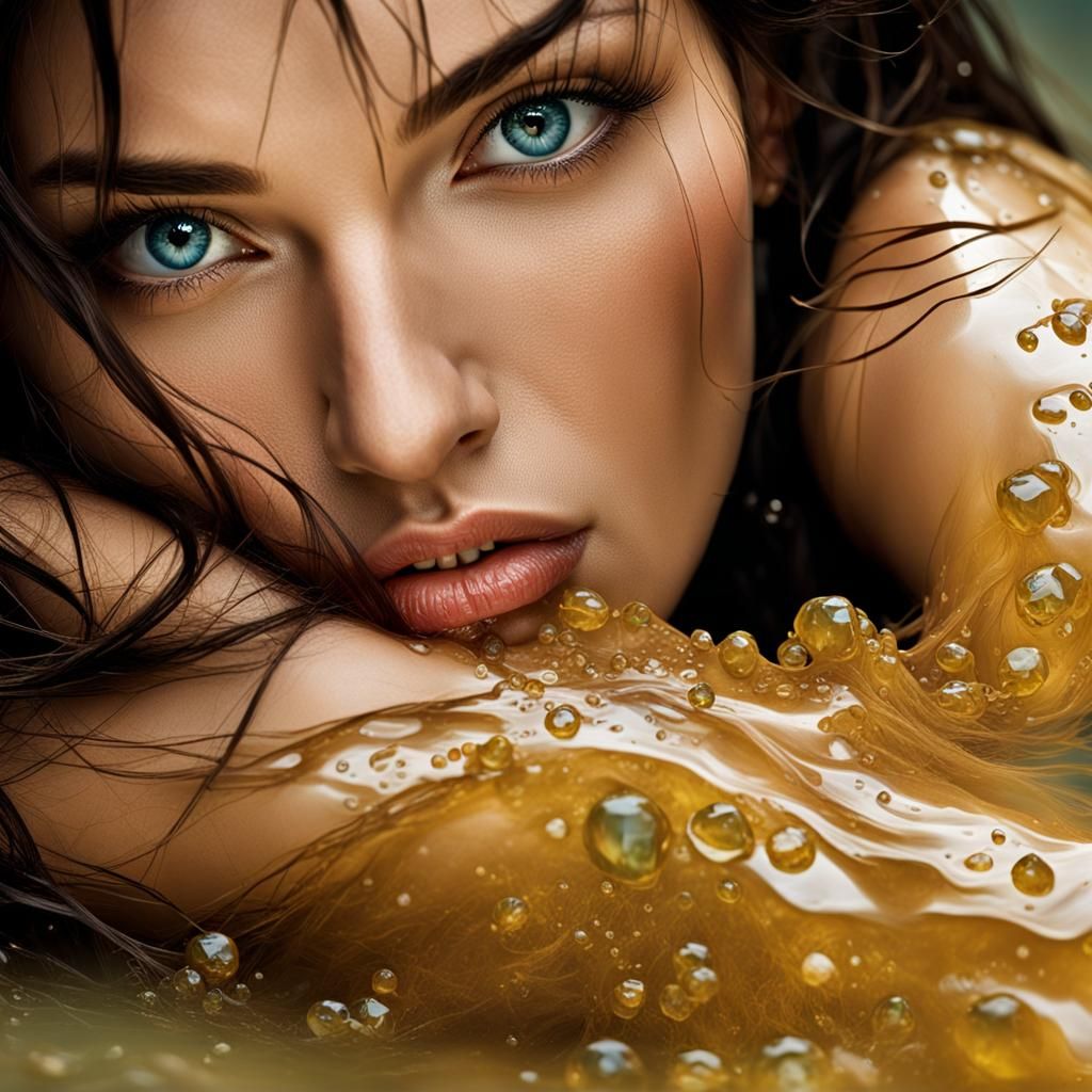 Portrait of a Woman with Long Hair in Bokeh Style