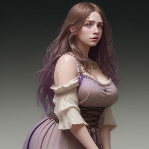 Freckled Woman in Dark Fantasy Style