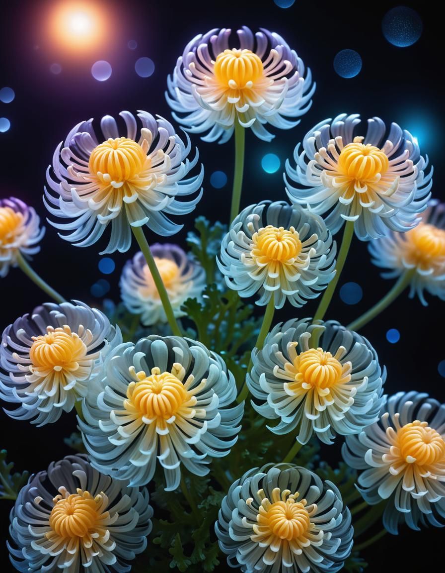 chrysanthemum jell-like petals