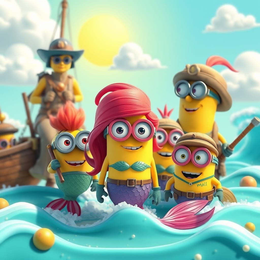 Mermaid Minions Meet Explorers in Pixar-esque 3D Style