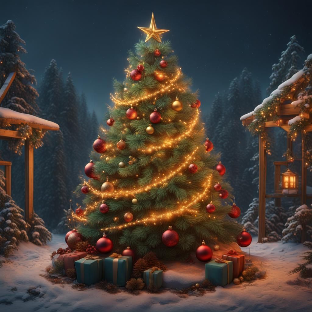 Summer Christmas Tree: Detailed Matte Painting