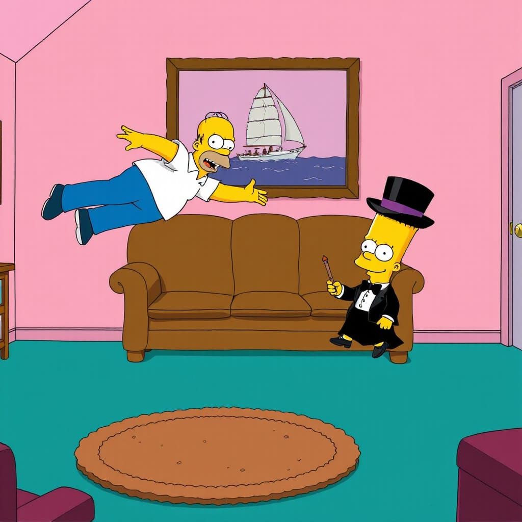 Homer Simpson's Couch Gag in The Simpsons Style