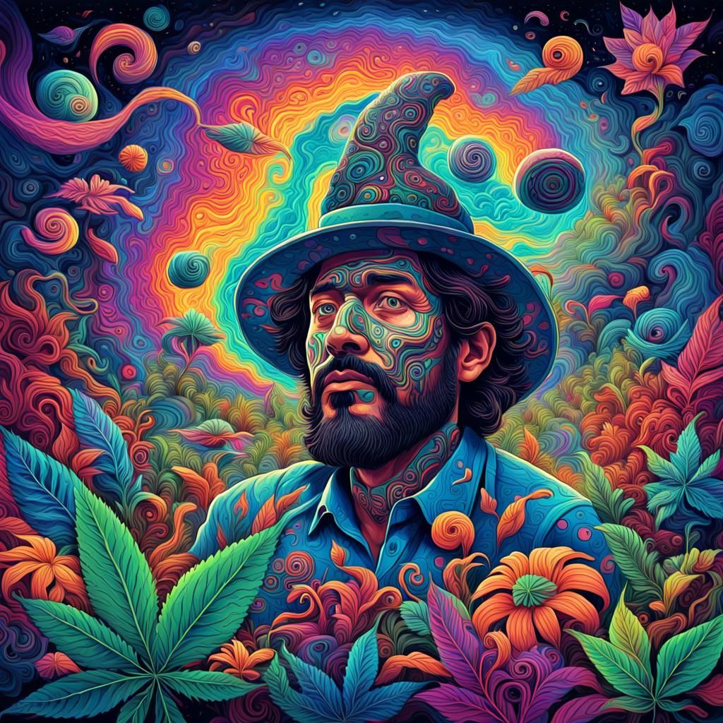 Psychedelic Stoner Movie Wonderland in Surreal Style