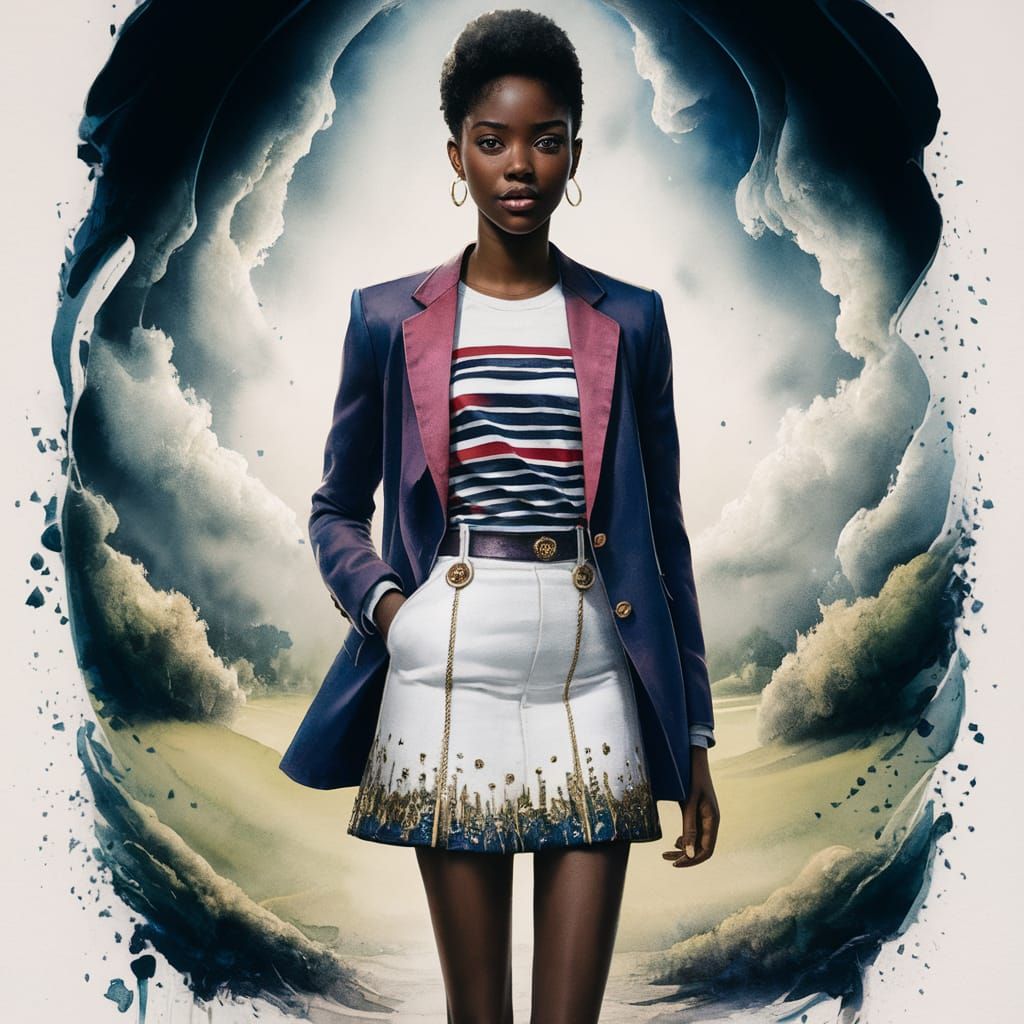 Watercolor Illustration: Fashionable Woman in Church Outfit