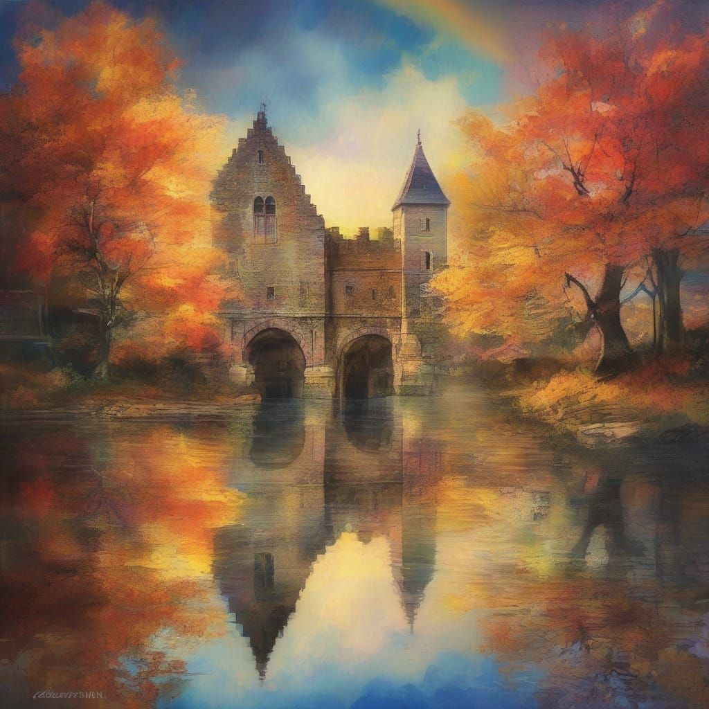 Medieval Gothic Abode in Autumnal Splendor