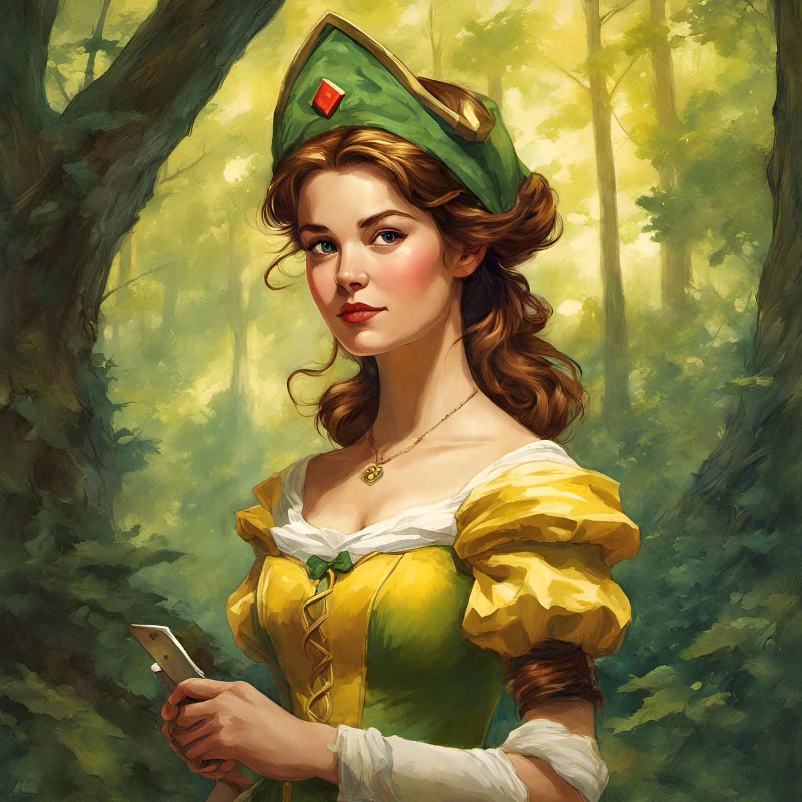 Princess Belle as Link in Renaissance Style