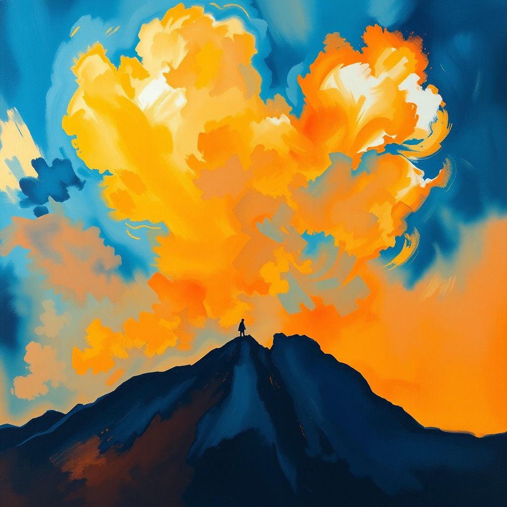 Autumn Dusk: Abstract Expressionist Color Field Landscape