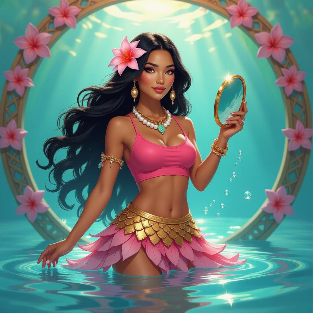 Polynesian Goddess Emerges in Vibrant Concept Art