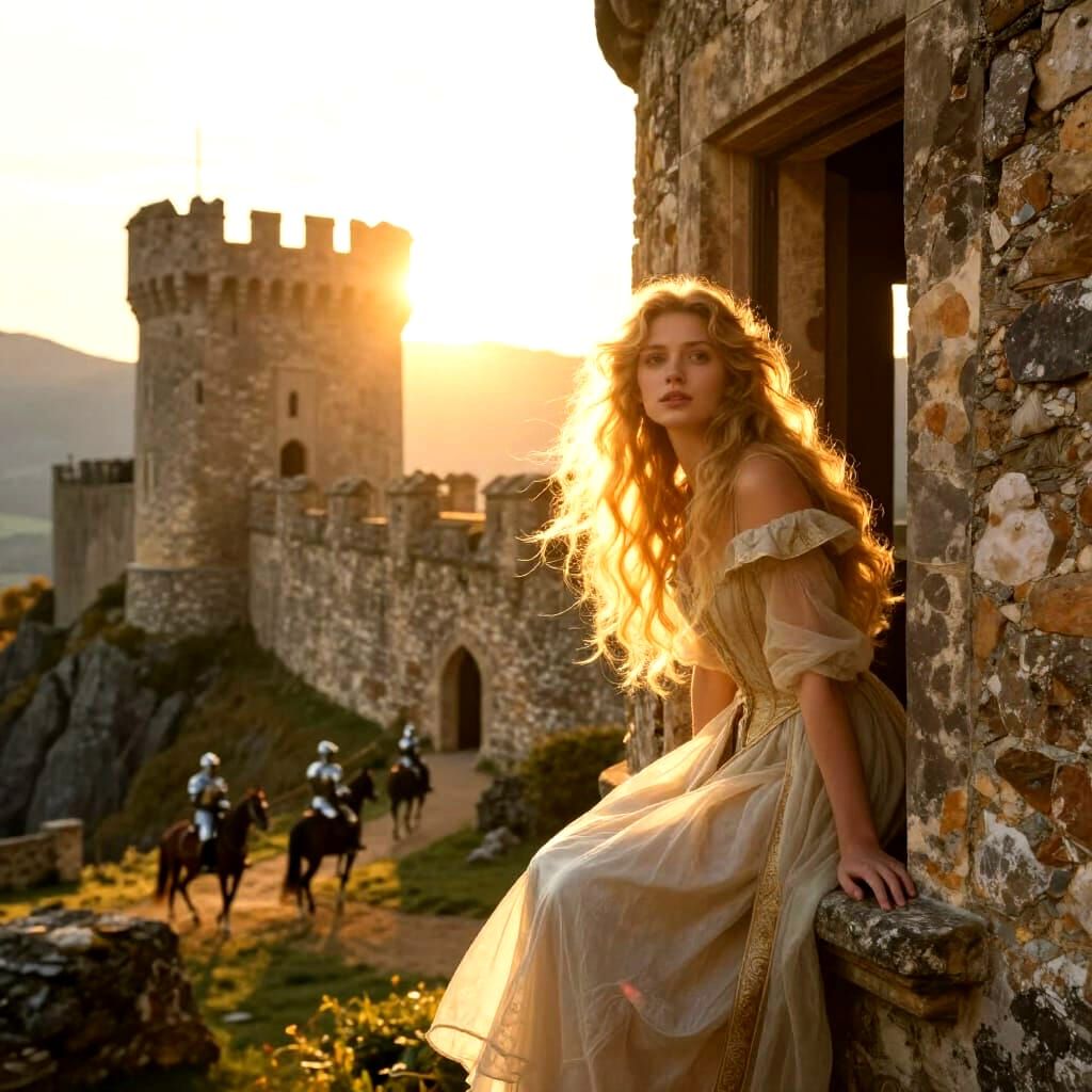 Golden Sunrise Over 15th Century French Castle