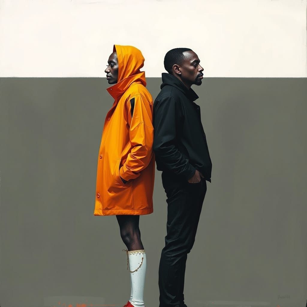 Contrasting Figures in a Surreal Style