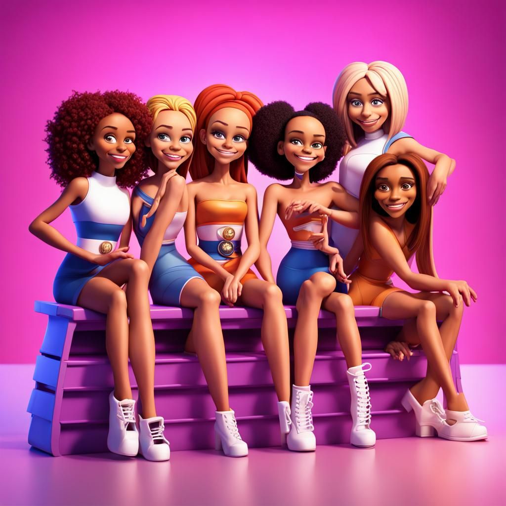 Spice Girls on a Spice Rack as 3D Digital Art