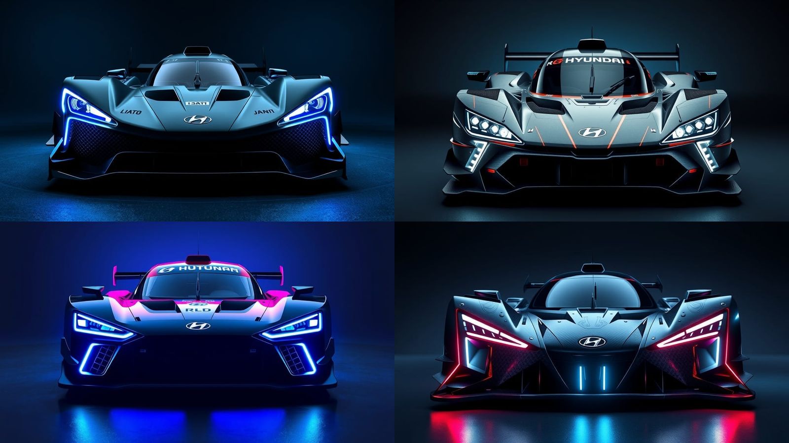 Futuristic Hyundai Le Mans Car with Neon Accents