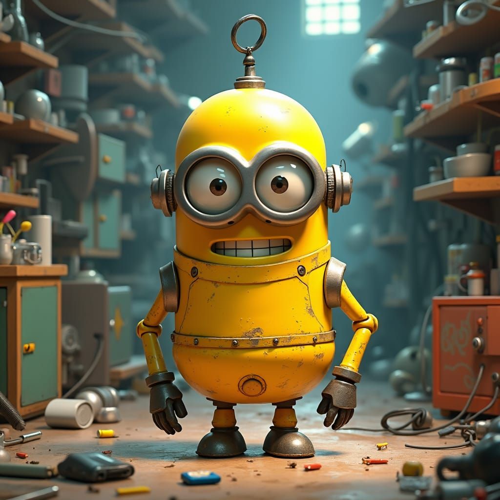 Bender as Minion in Futuristic Lab