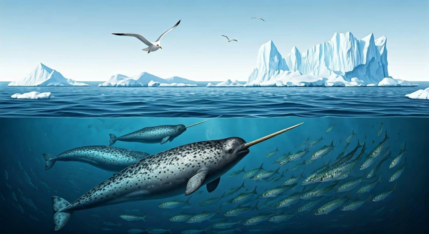 Surreal Arctic Scene in Realistic Wildlife Art Style