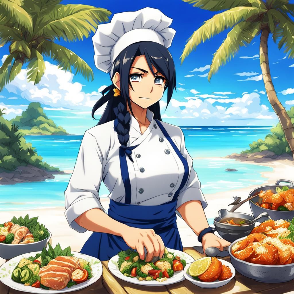 Cook Islands Personified in Anime Style