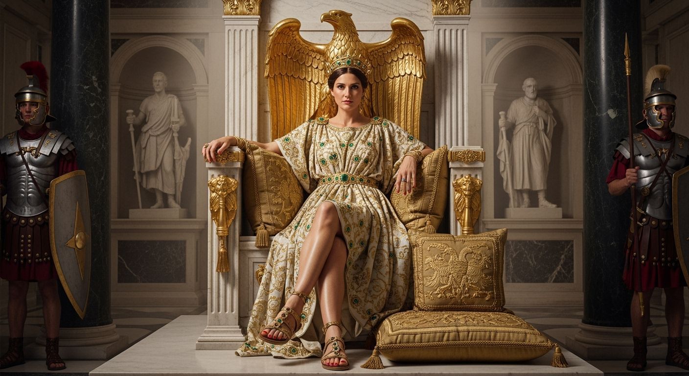 Empress Messalina on Lavish Gold Throne