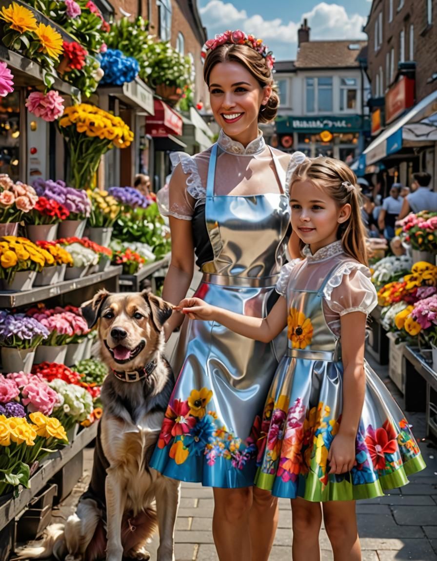 Photo-Realistic Mother and Daughter in Translucent Dresses