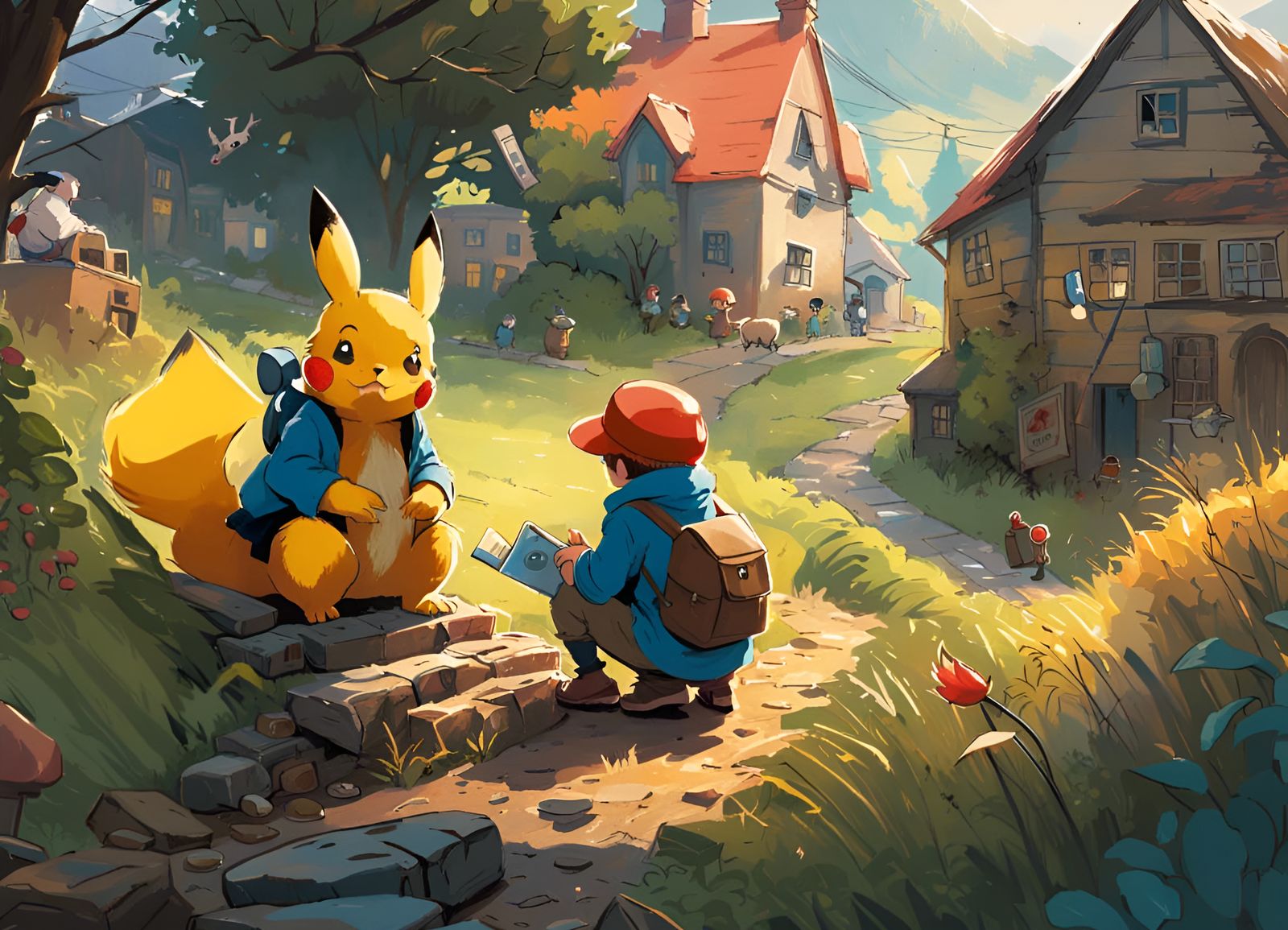 Pokémon Village in Kanto Region: Book Cover Art