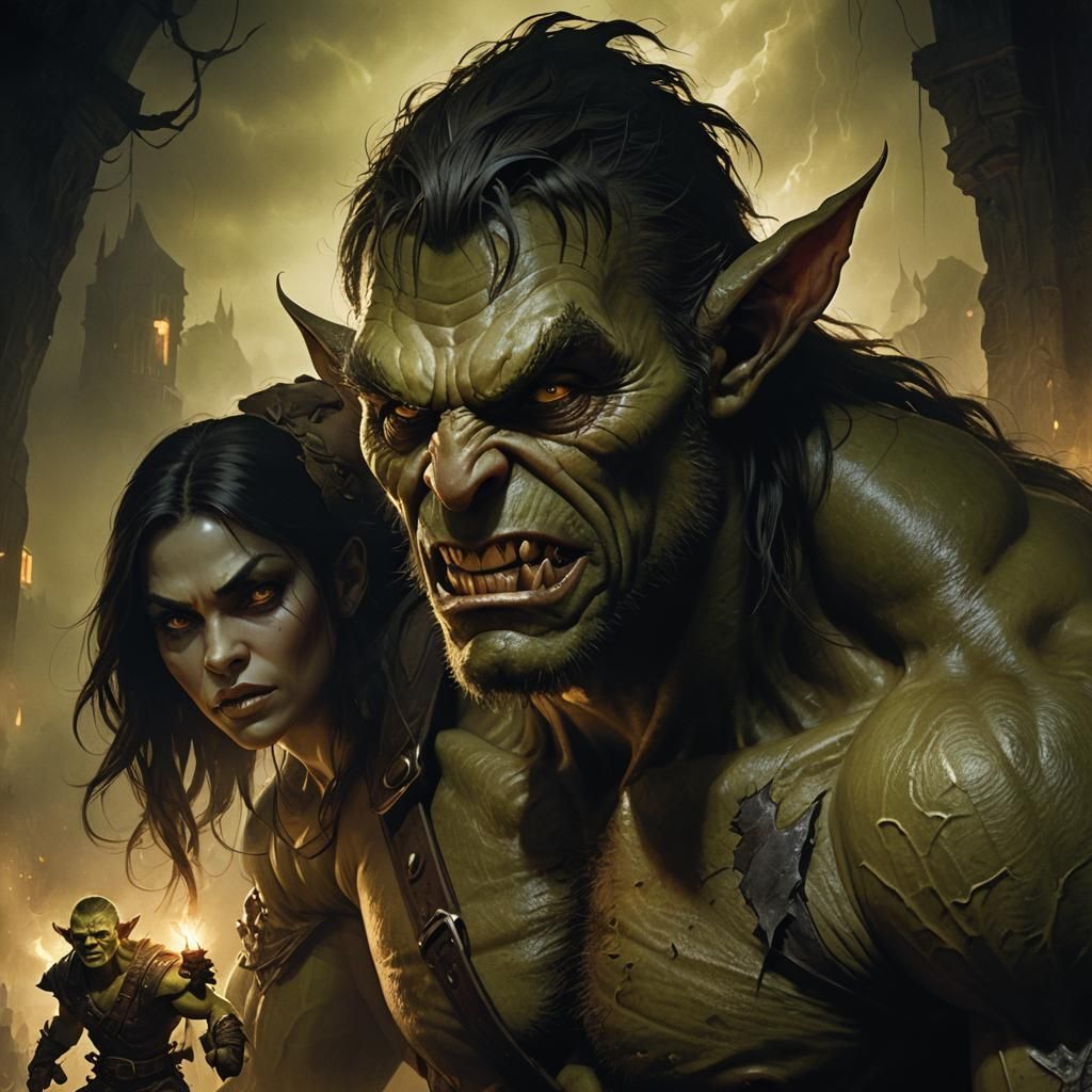 Ominous Goblin Encounter in Fantasy Illustration