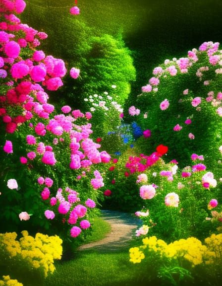 Charming Rose Garden at Blue Country Cottage