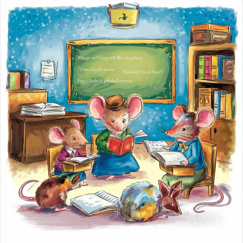 Mice Learn to Read: Storybook Illustration
