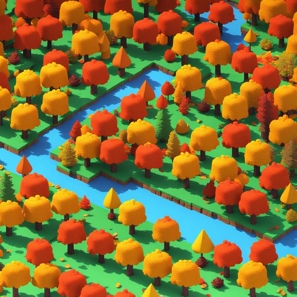 Cute Autumn Music in 8bit 3D