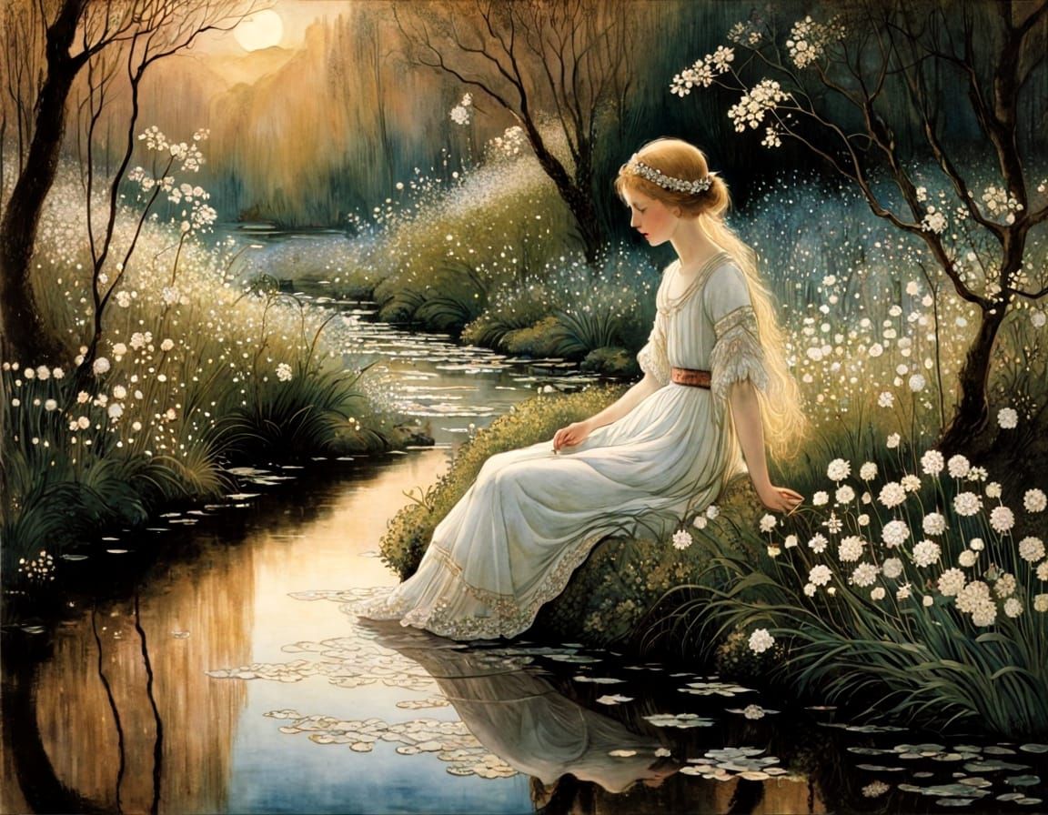 Whimsical Floral Watercolor in Dreamlike Style