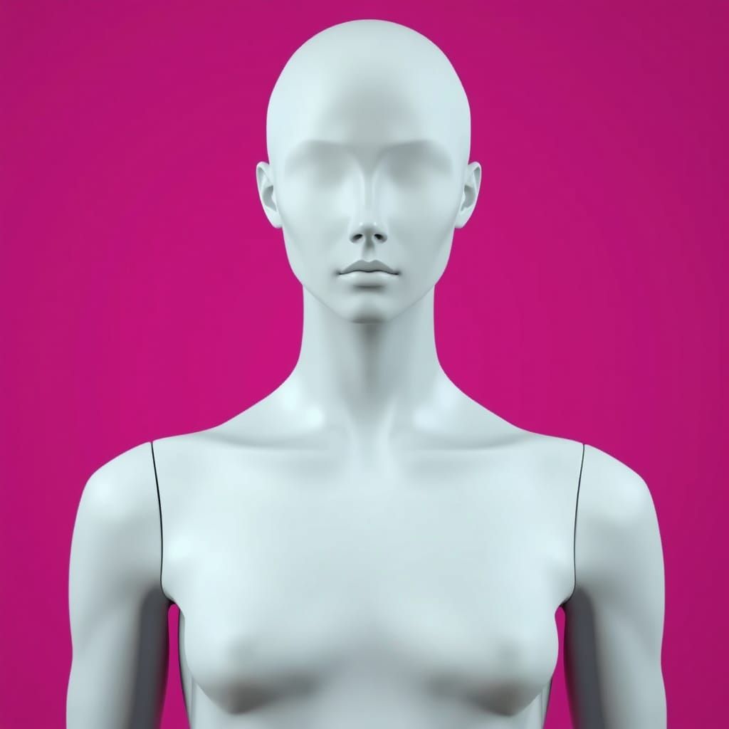 Hyper-Detailed Portrait of a Smooth Androgynous Mannequin in...