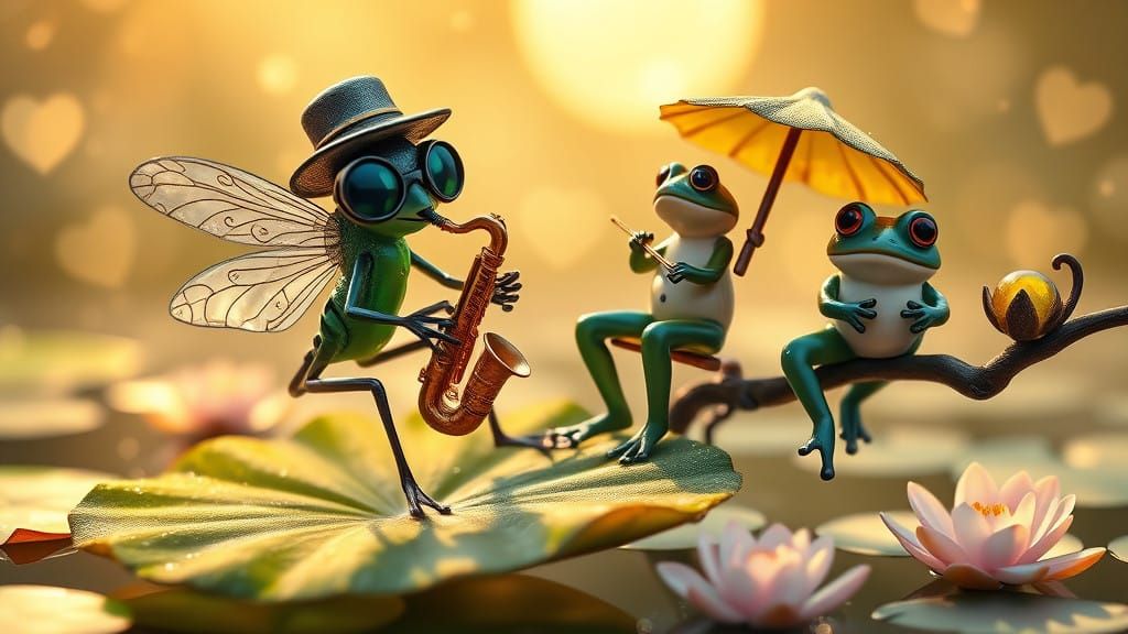 Whimsical Dragonfly Serenade in Miniature