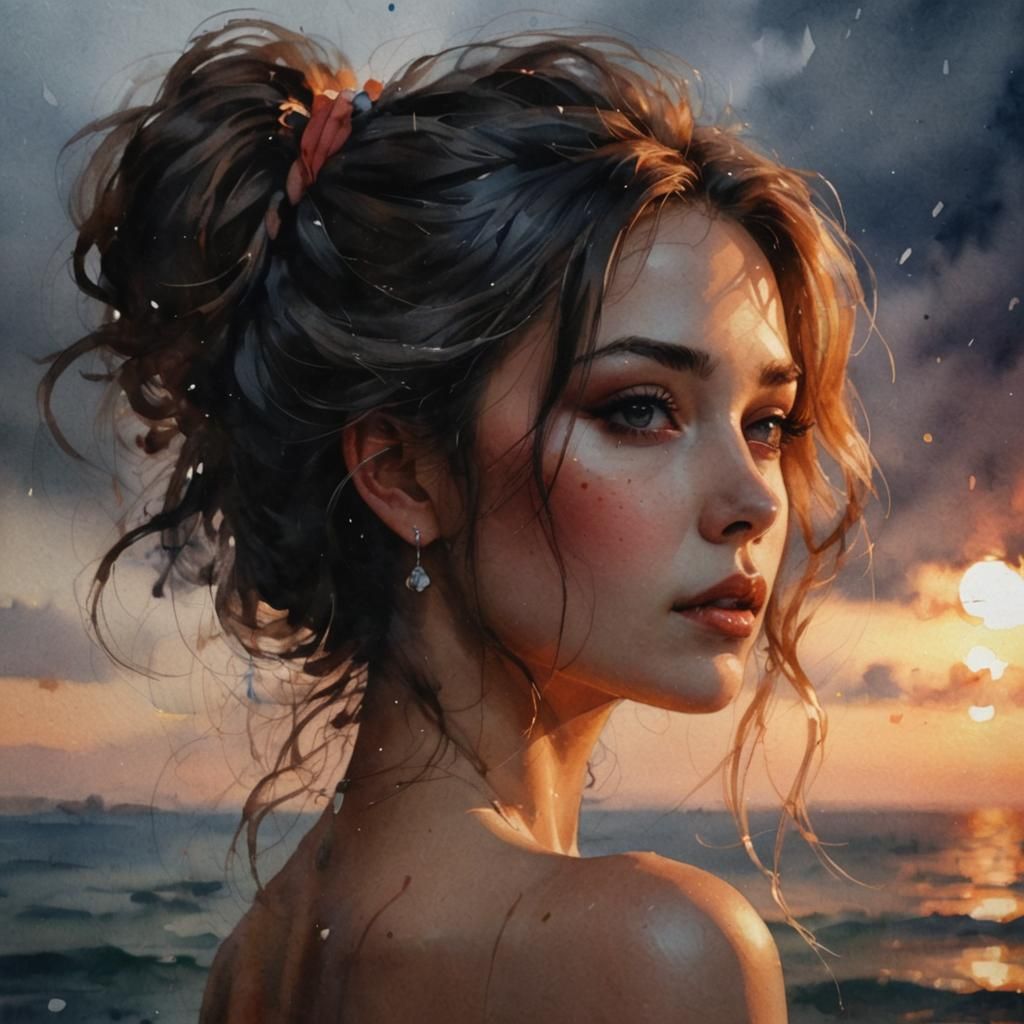 Simple Watercolor Painting Generated by AI