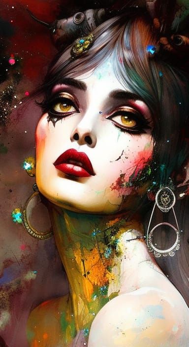 Dark Elf Queen Under Full Moon