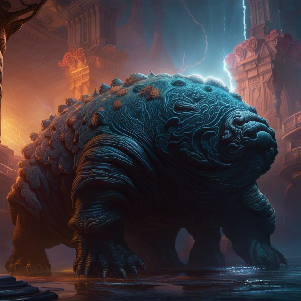 Hyperdetailed Tardigrade in Dark Fantasy Style