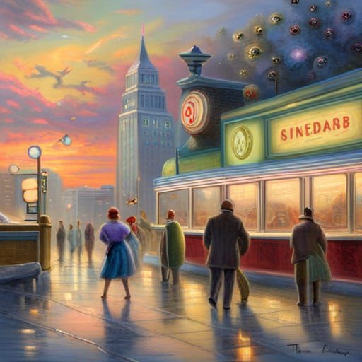 1950s Diner Animal Fantasy in Ethereal Style